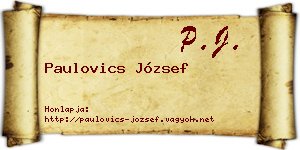 Paulovics József névjegykártya